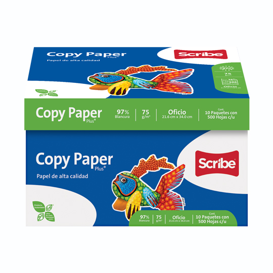 Caja De Papel Bond Blanco Oficio Scribe Copy Paper Gramaje Grs