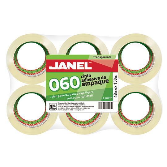 CINTA ADHESIVA DE EMPAQUE TRANSPARENTE JANEL 65 DE 48 MM X 150 M