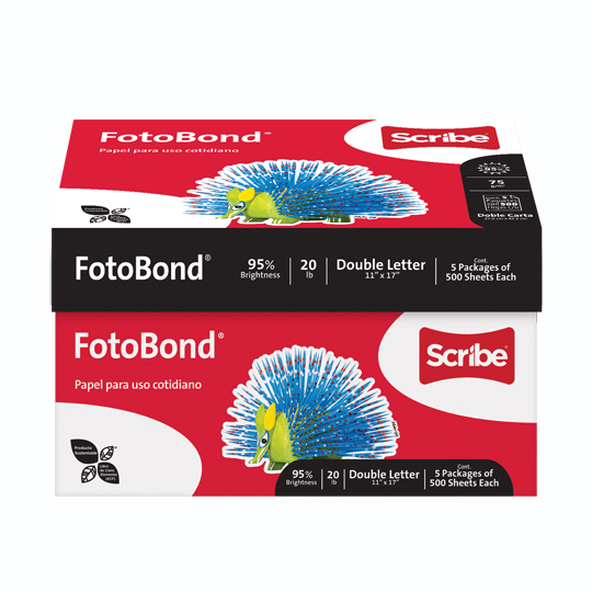 Caja De Papel Scribe Fotobond Doble Carta Porciento Blancura