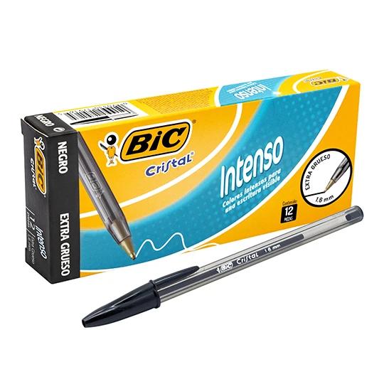 Bolígrafos BIC Cristal Large Punta Gruesa 1.6 Mm - Caja De 50 Unidades Color Negro, Ideal Para Oficina Y Escuela