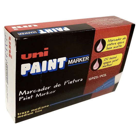 OFC-P Rotulador permanente de pintura a base de aceite, punta media, azul,  paquete de 2