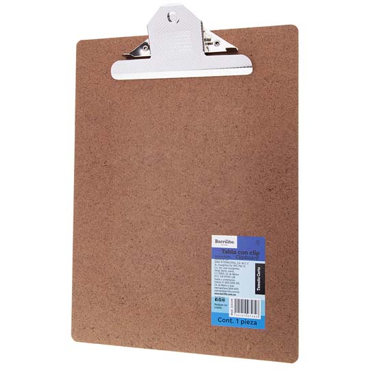 TABLA CON CLIP TAMAÑO CARTA