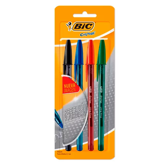 Bolígrafo Bic Cristal Up blíster 6 colores 2 gratis