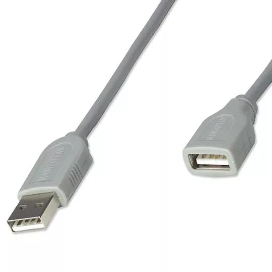 Cable USB V1.1 extensión A-hembra/A-macho gris 3 m