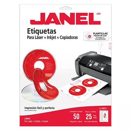 ETIQUETAS CD BLANCAS JANEL