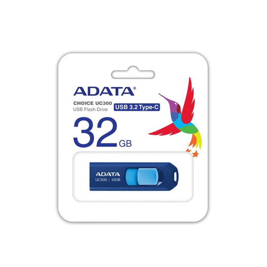 Memoria USB de 32 GB UV220 Negro con Azul Adata