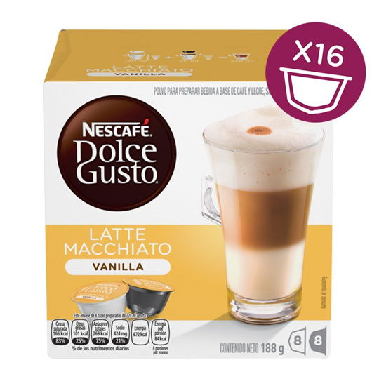 CAPSULAS DE CAFE VAINILLA LATTE MACCHIATO DOLCE GUSTO CON