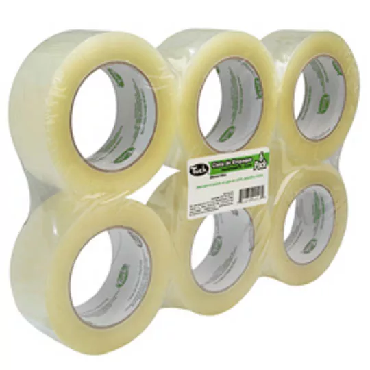 Tradineur - Pack de 2 rollos de celo, cinta adhesiva transparente