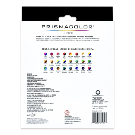 Lápices de Colores Prismacolor Junior Incluye 3 doble pun