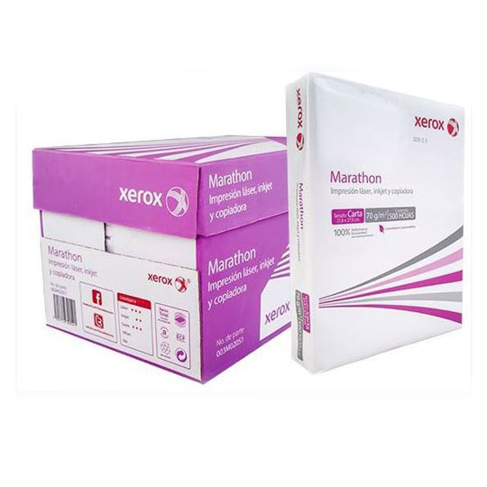 CAJA DE PAPEL XEROX MARATHON CARTA 97 PORCIENTO BLANCURA 10 PAQUETES