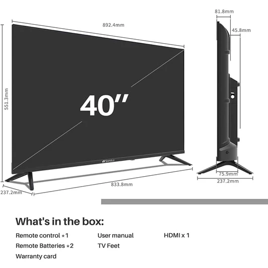 Pantalla Smart TV Sansui LED de 50 pulgadas 4K/UHD SMX50V1UA con Android TV