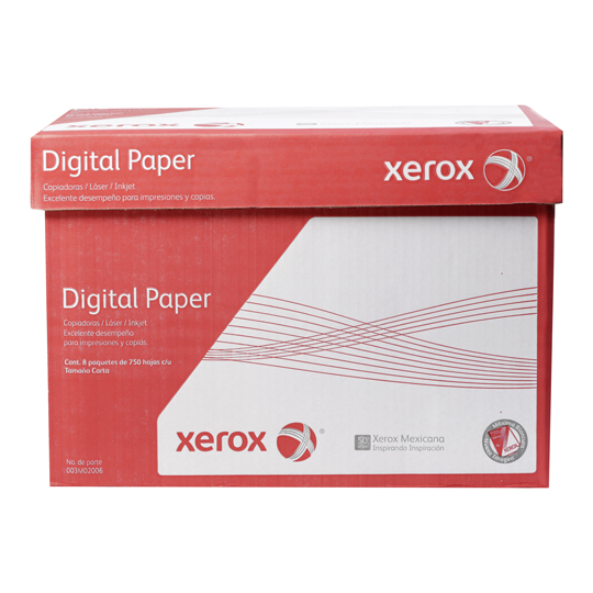 CAJA DE PAPEL XEROX CARTA 95 PORCIENTO BLANCURA 10 PAQUETES CON 500 HOJAS 75 GRS