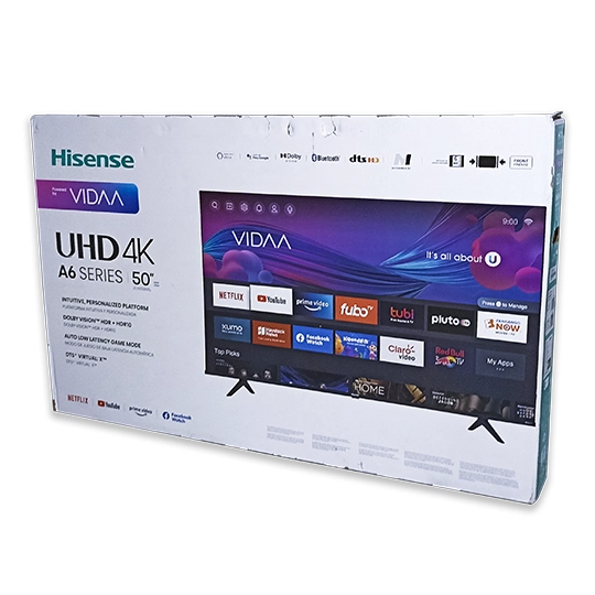 PANTALLA LED CAJA ABIERTA 50 PULGADAS SMART TV 4K HISENSE 3840 X 2160